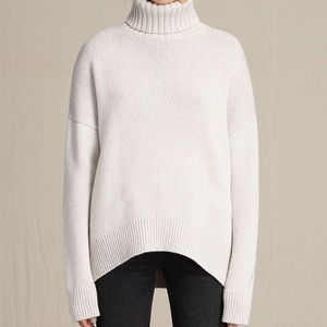 Allsaints Veda Roll Neck Sweater/M/Porcelain White